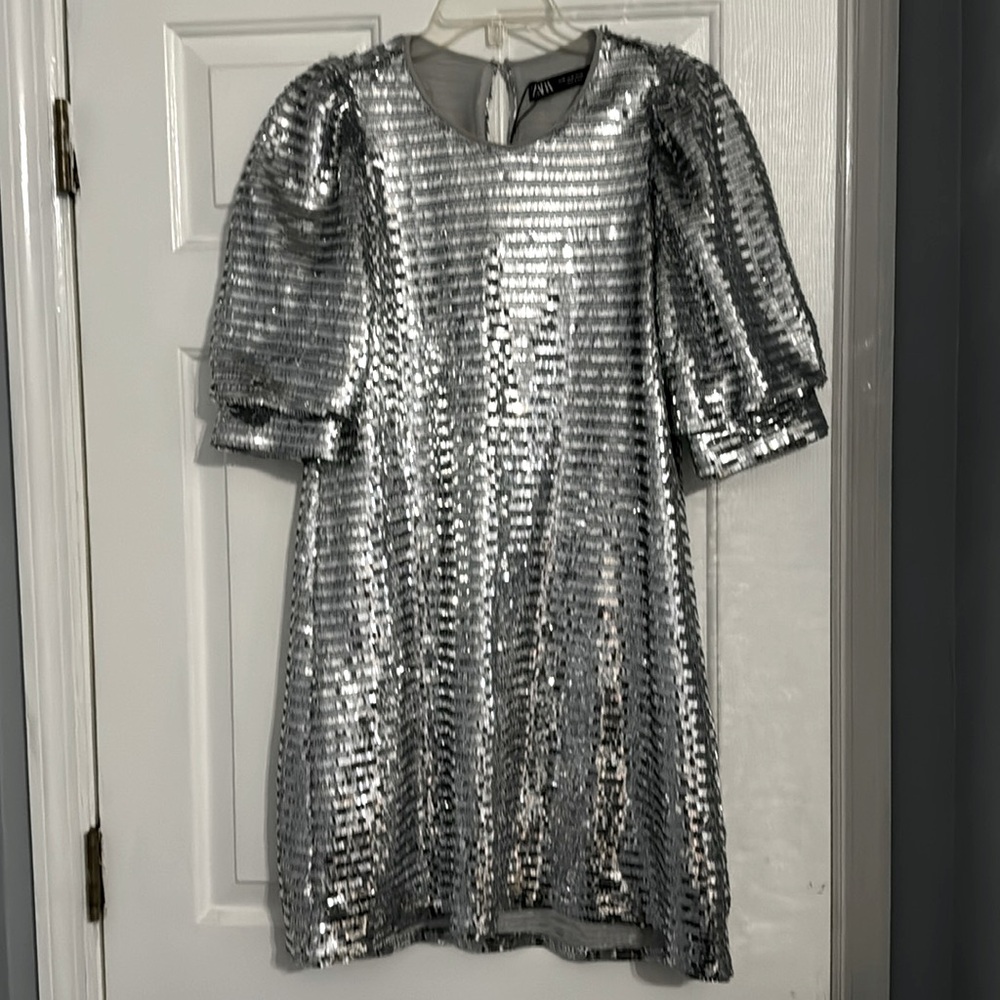 Silver shiny dress